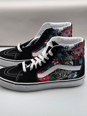 Vans Sk8 Hi Tiger Floral Men 8.5 Wm 10 Skateboarding Casual Sneakers Rare Tattoo